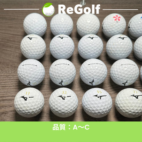 【中古】 ロストボール ミズノ ネクスドライブ ホワイト 20球 ACランク ゴルフボール リゴルフ